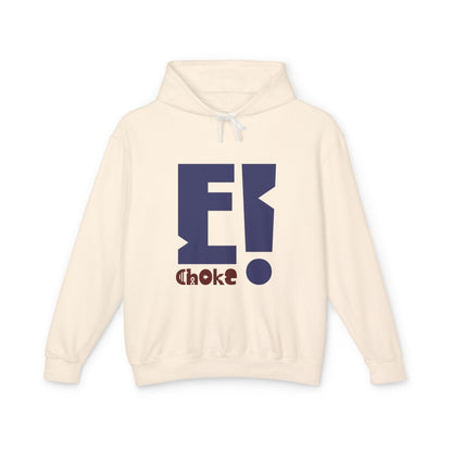 E Choke Logo Hoodie — Retro Geometric Graphic Hooded Sweatshirt