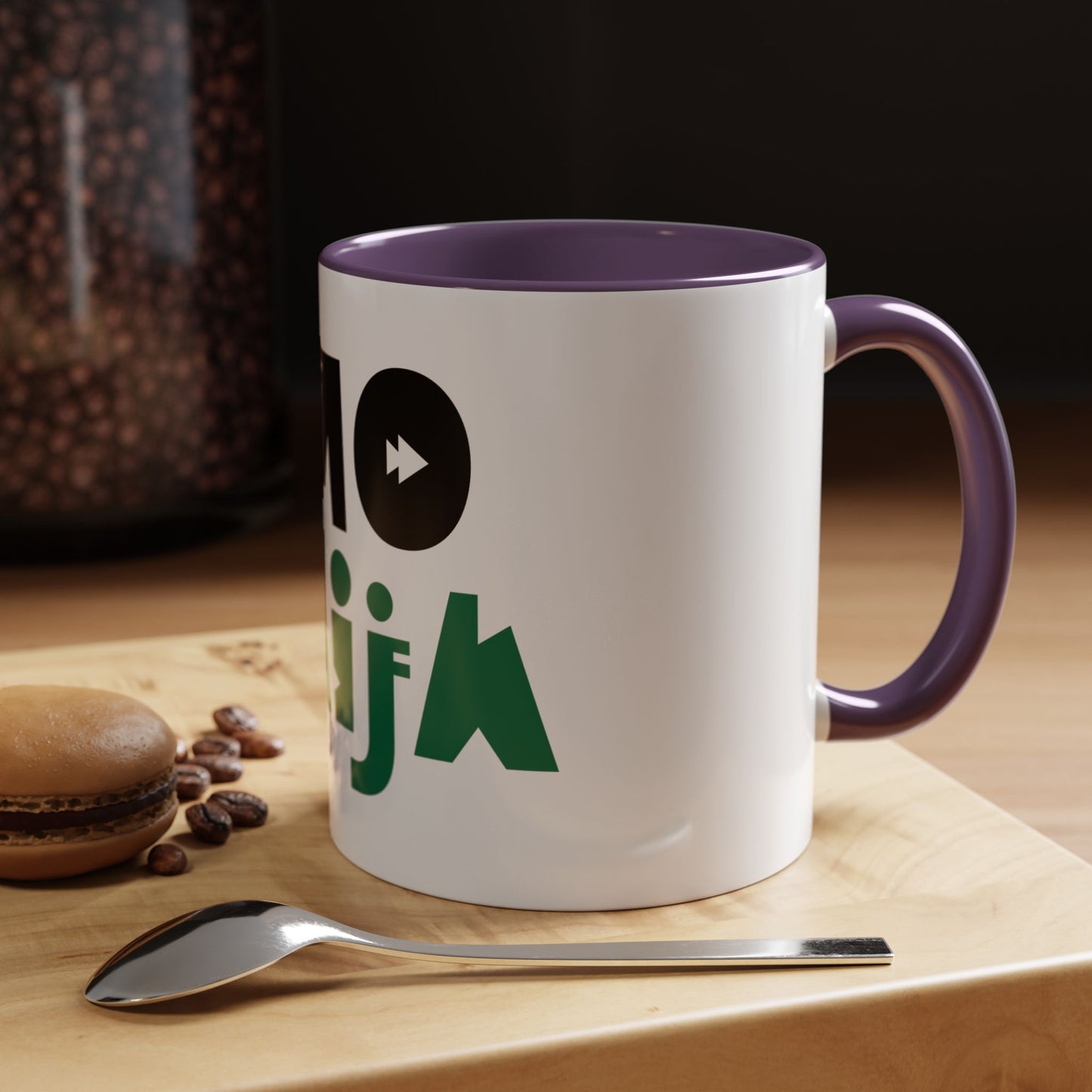 'OMO NAIJA' Accent Coffee Mug — Bold Green & Black