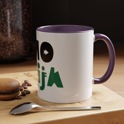 'OMO NAIJA' Accent Coffee Mug — Bold Green & Black