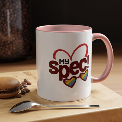 My Spec! Coffee Mug — Pride Heart & Rainbow Glasses Accent Mug