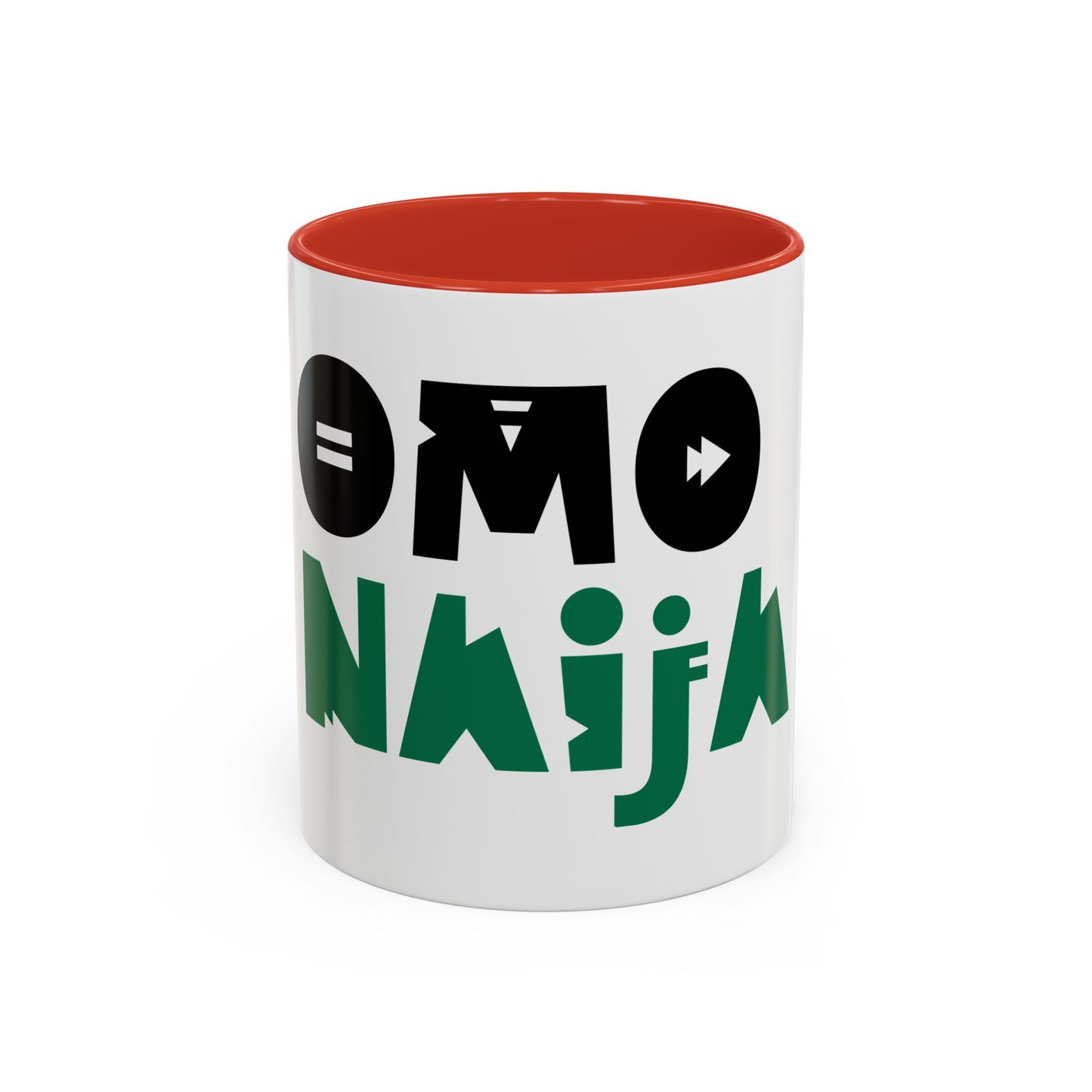 'OMO NAIJA' Accent Coffee Mug — Bold Green & Black