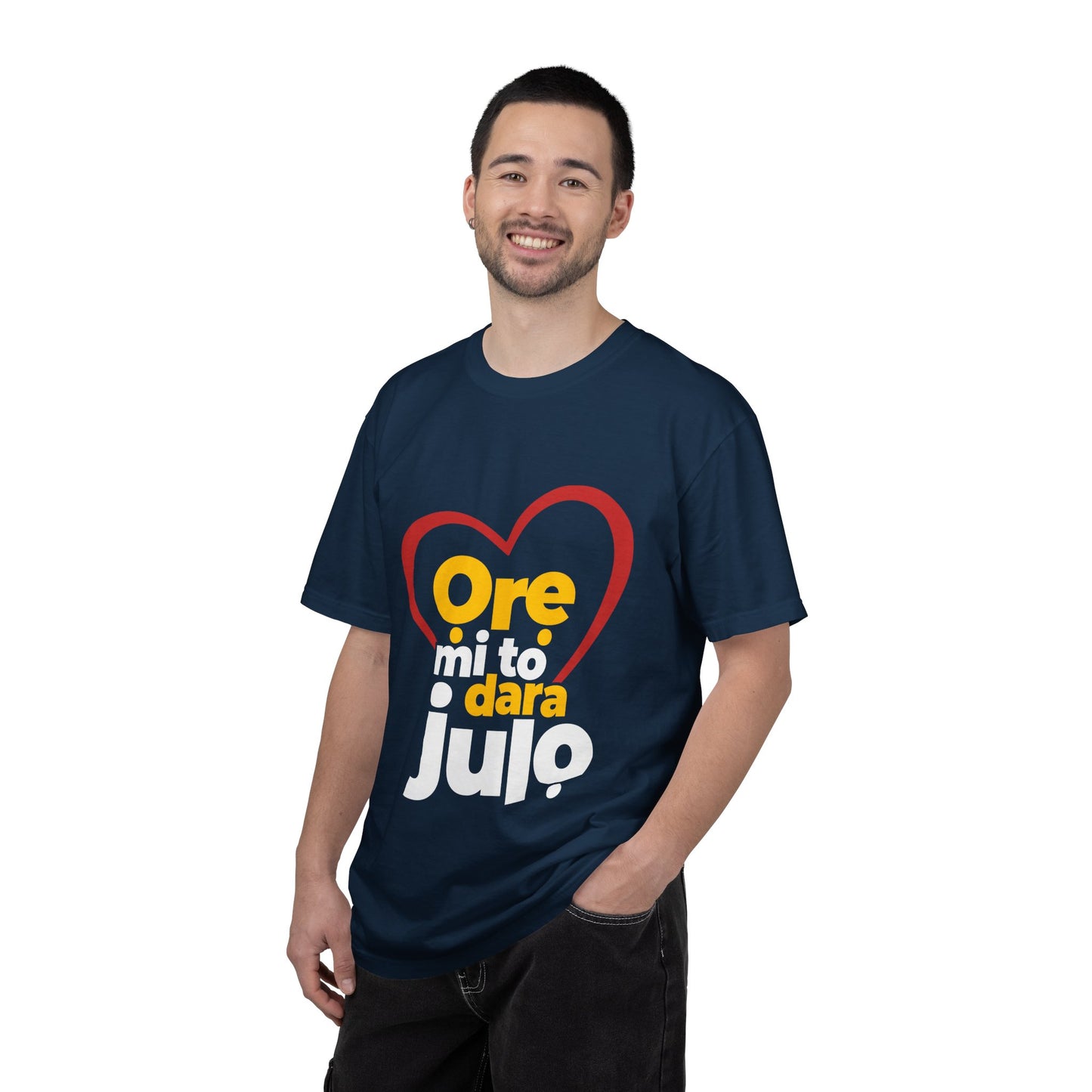 T-Shirt — "Ore mi to dara julo" Heart Graphic