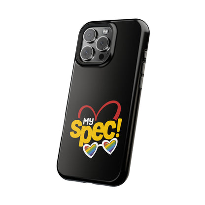 Magnetic Impact-Resistant Phone Case — “My Spec!” Heart & Rainbow Sunglasses Design
