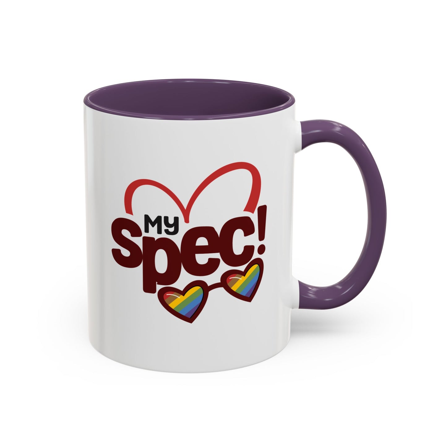 My Spec! Coffee Mug — Pride Heart & Rainbow Glasses Accent Mug