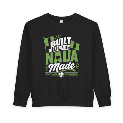 Toddler Sweatshirt - Built Differently Naija Made Nigerian Flag Kids Pullover