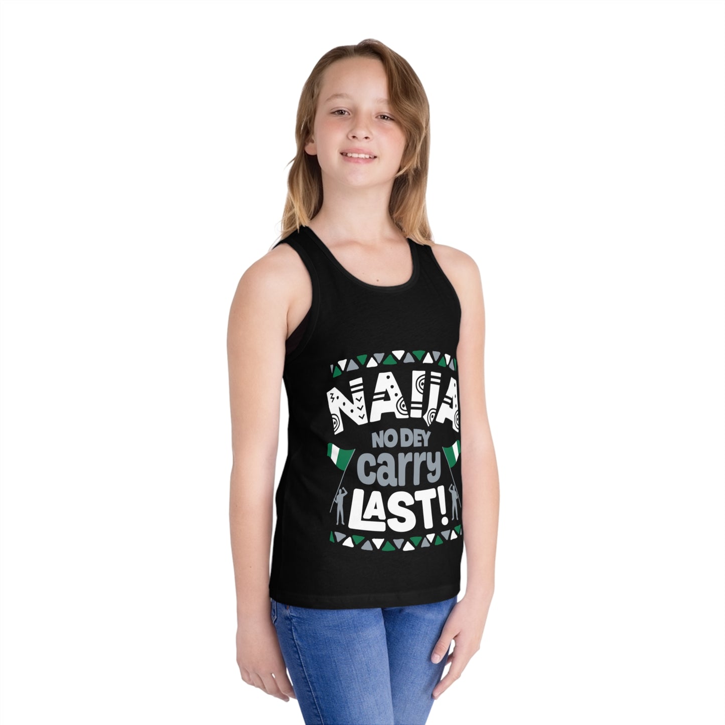 Kid's Tank Top - "Naija No Dey Carry Last" Nigerian Pride Graphic