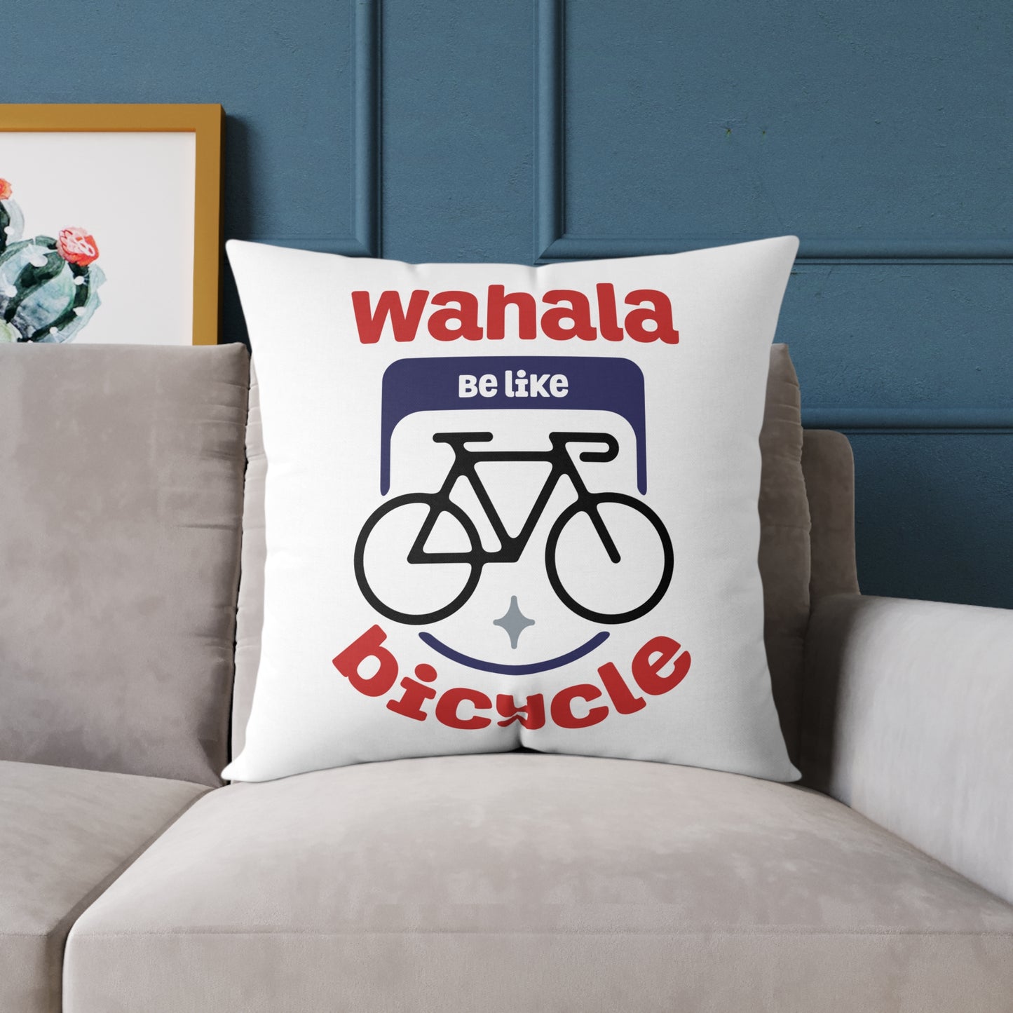 Bicycle-Themed Decorative Pillow, Fun and Whimsical Home Accent, Cycling Lover Gift, Couch Cushion, Modern Living Room Decor