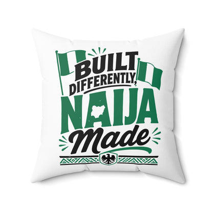 Naija Made Decorative Pillow — "Built Differently" Nigerian Pride Throw Pillow