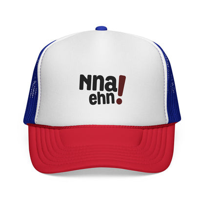 Trucker Cap – Retro 'Nna! Ehn!' Bold Graphic Mesh Hat