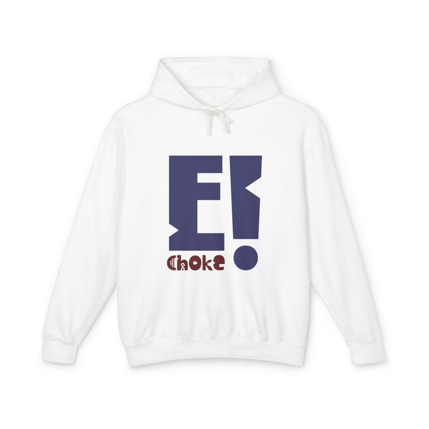 E Choke Logo Hoodie — Retro Geometric Graphic Hooded Sweatshirt