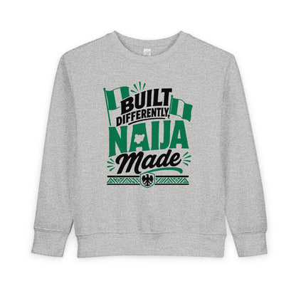 Toddler Sweatshirt - Built Differently Naija Made Nigerian Flag Kids Pullover