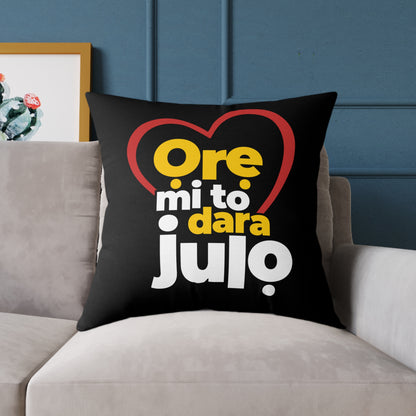 Pillow - "Ore mi to dara julio" Heart Graphic Decorative Throw Pillow