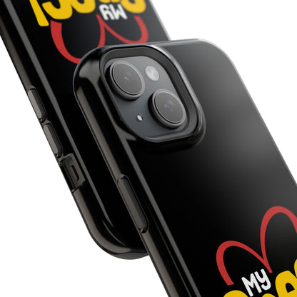 Magnetic Impact-Resistant Phone Case — “My Spec!” Heart & Rainbow Sunglasses Design