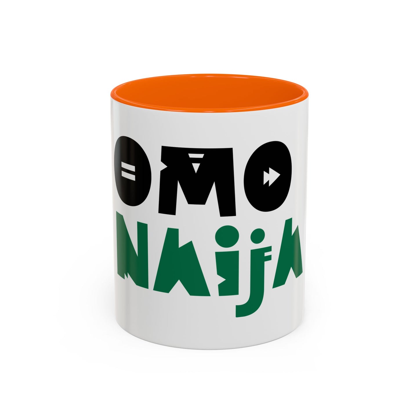 'OMO NAIJA' Accent Coffee Mug — Bold Green & Black