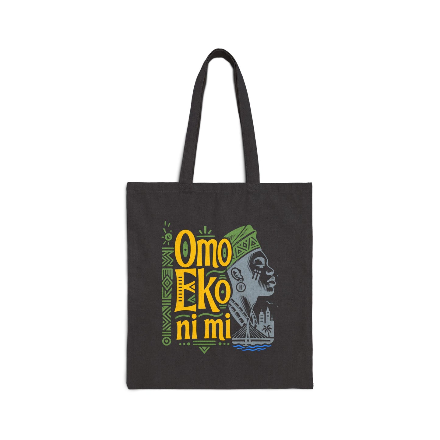 Omo Eko Ni Mi Canvas Tote Bag – Afrocentric Lagos Pride Market Shopper