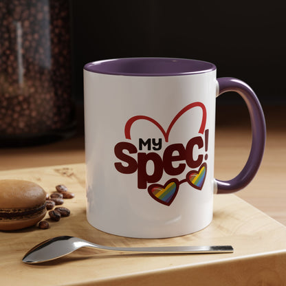 My Spec! Coffee Mug — Pride Heart & Rainbow Glasses Accent Mug