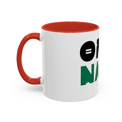 'OMO NAIJA' Accent Coffee Mug — Bold Green & Black