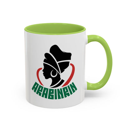 African Queen Accent Coffee Mug — 'ARABENA' Silhouette Design (11/15 oz)