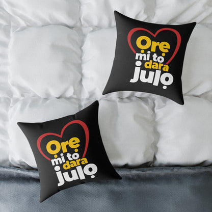 Pillow - "Ore mi to dara julio" Heart Graphic Decorative Throw Pillow