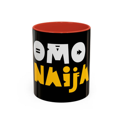 Coffee Omo Naija Accent Mug — Bold Black & Yellow Gamer Coffee Cup