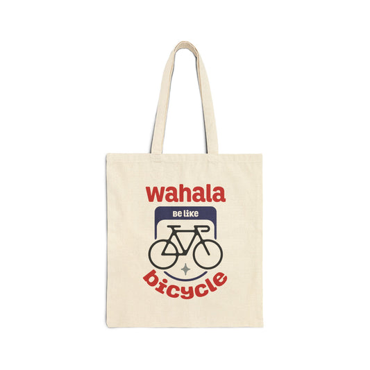 Wahala be like Bicycle Cotton Canvas Tote Bag - Eco-Friendly Shopping, Beach, Gym, Teacher Gift, Reusable Bag