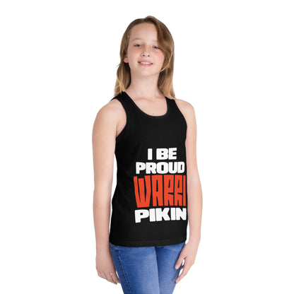 Kid Tank Top — "I Be Proud Waari Pikin" Bold Typography Kids Shirt