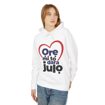Hoodie - "Ore mi to dara julo" Heart Graphic Lightweight Pullover