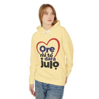 Hoodie - "Ore mi to dara julo" Heart Graphic Lightweight Pullover