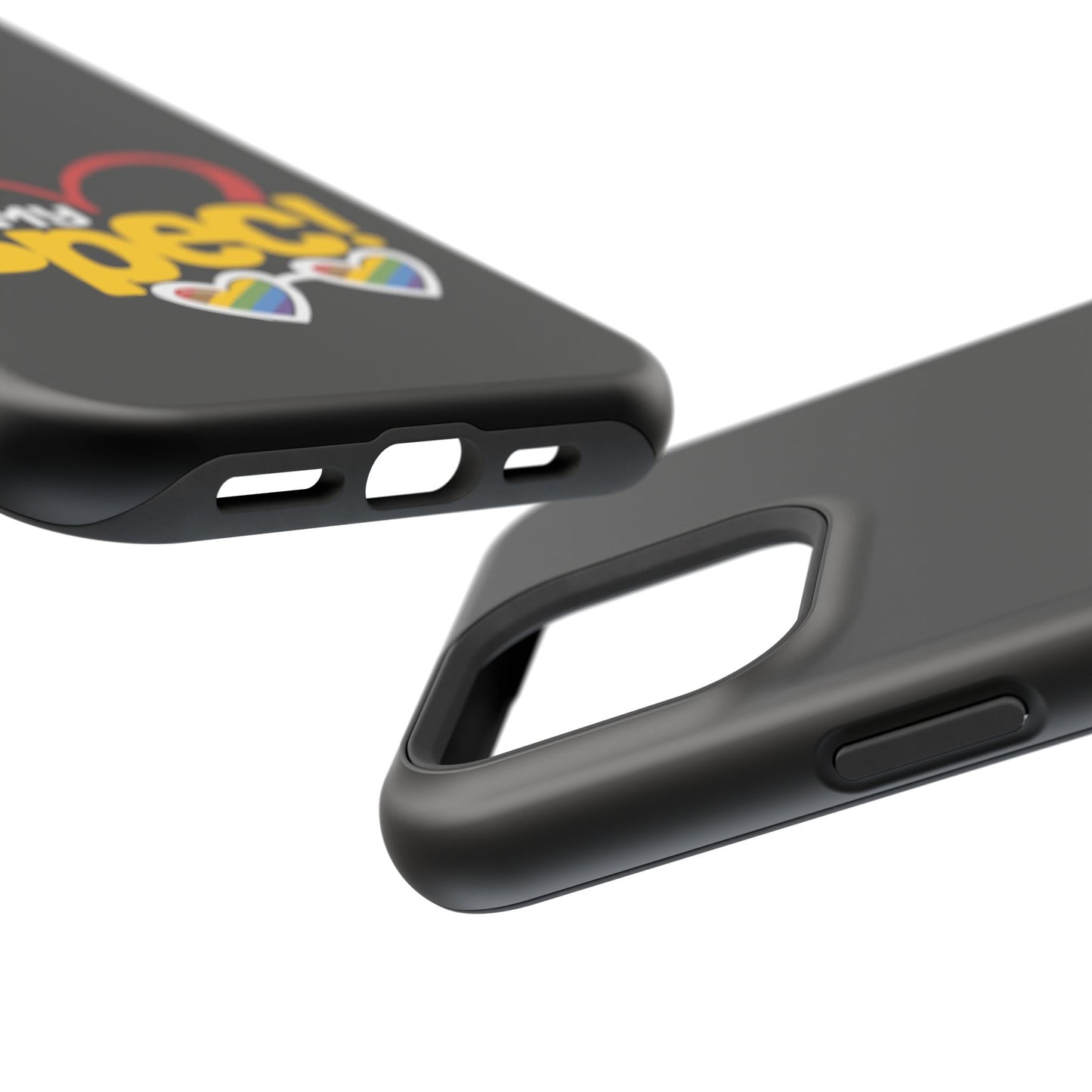 Magnetic Impact-Resistant Phone Case — “My Spec!” Heart & Rainbow Sunglasses Design