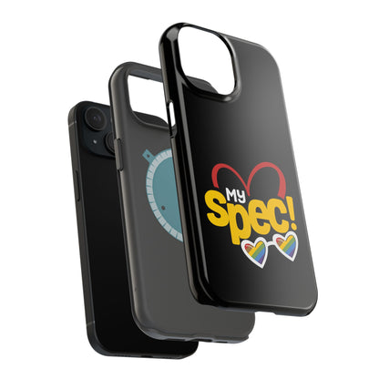 Magnetic Impact-Resistant Phone Case — “My Spec!” Heart & Rainbow Sunglasses Design