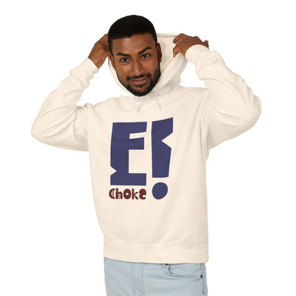 E Choke Logo Hoodie — Retro Geometric Graphic Hooded Sweatshirt