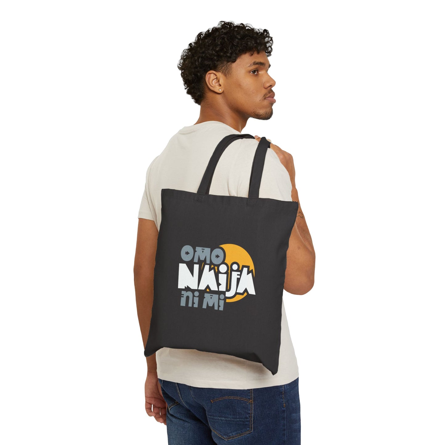 Omo Naija Ni Mi Cotton Canvas Tote Bag — Nigerian Pride Eco Shopper