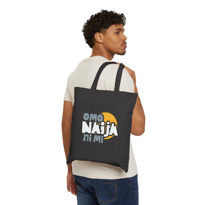 Omo Naija Ni Mi Cotton Canvas Tote Bag — Nigerian Pride Eco Shopper