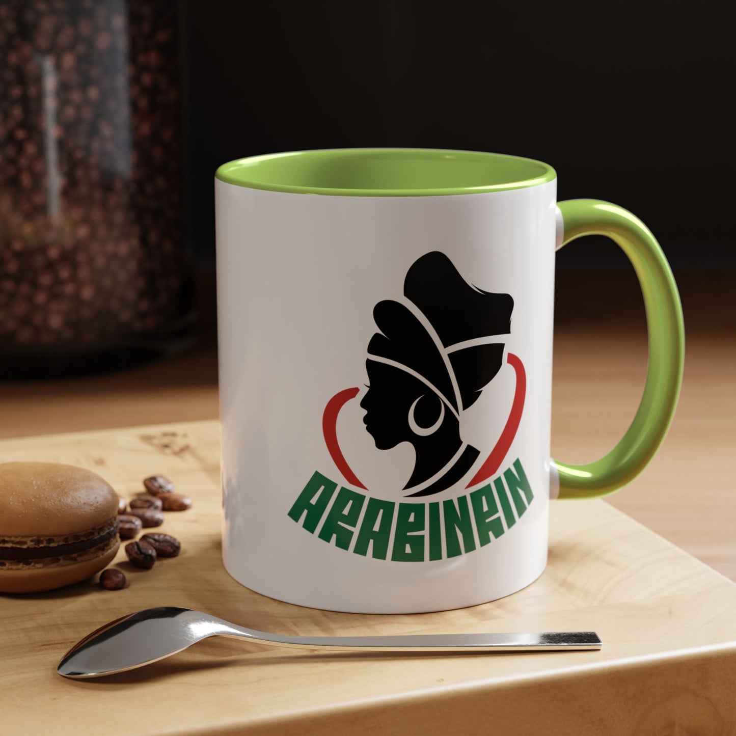 African Queen Accent Coffee Mug — 'ARABENA' Silhouette Design (11/15 oz)