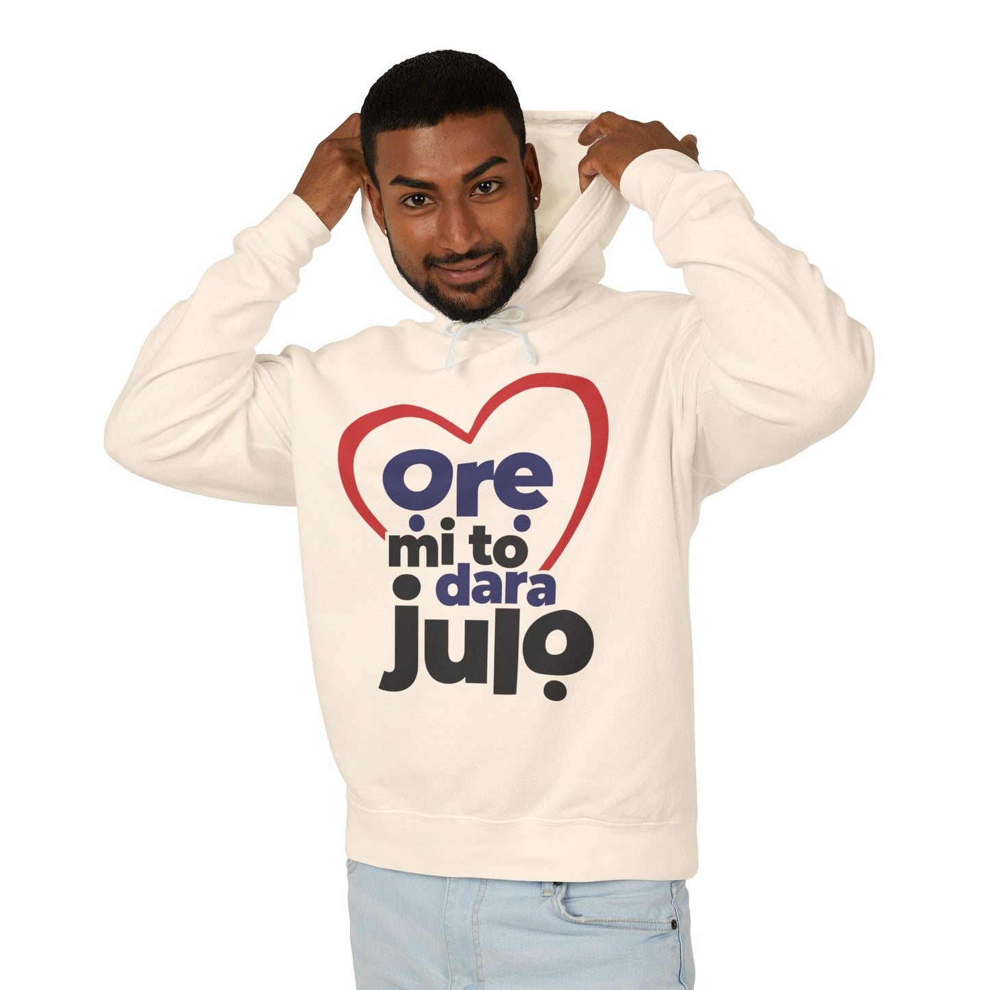 Hoodie - "Ore mi to dara julo" Heart Graphic Lightweight Pullover