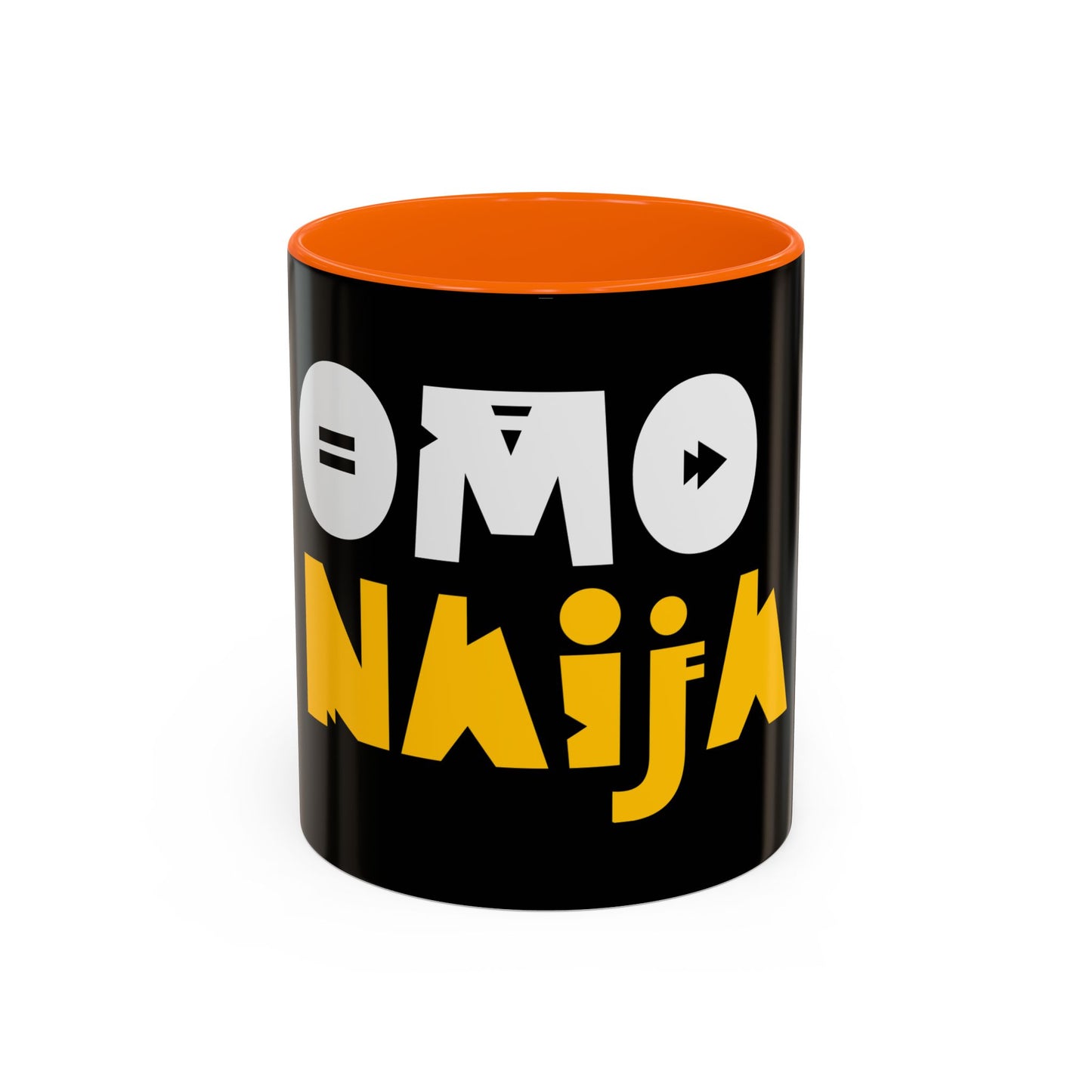Coffee Omo Naija Accent Mug — Bold Black & Yellow Gamer Coffee Cup