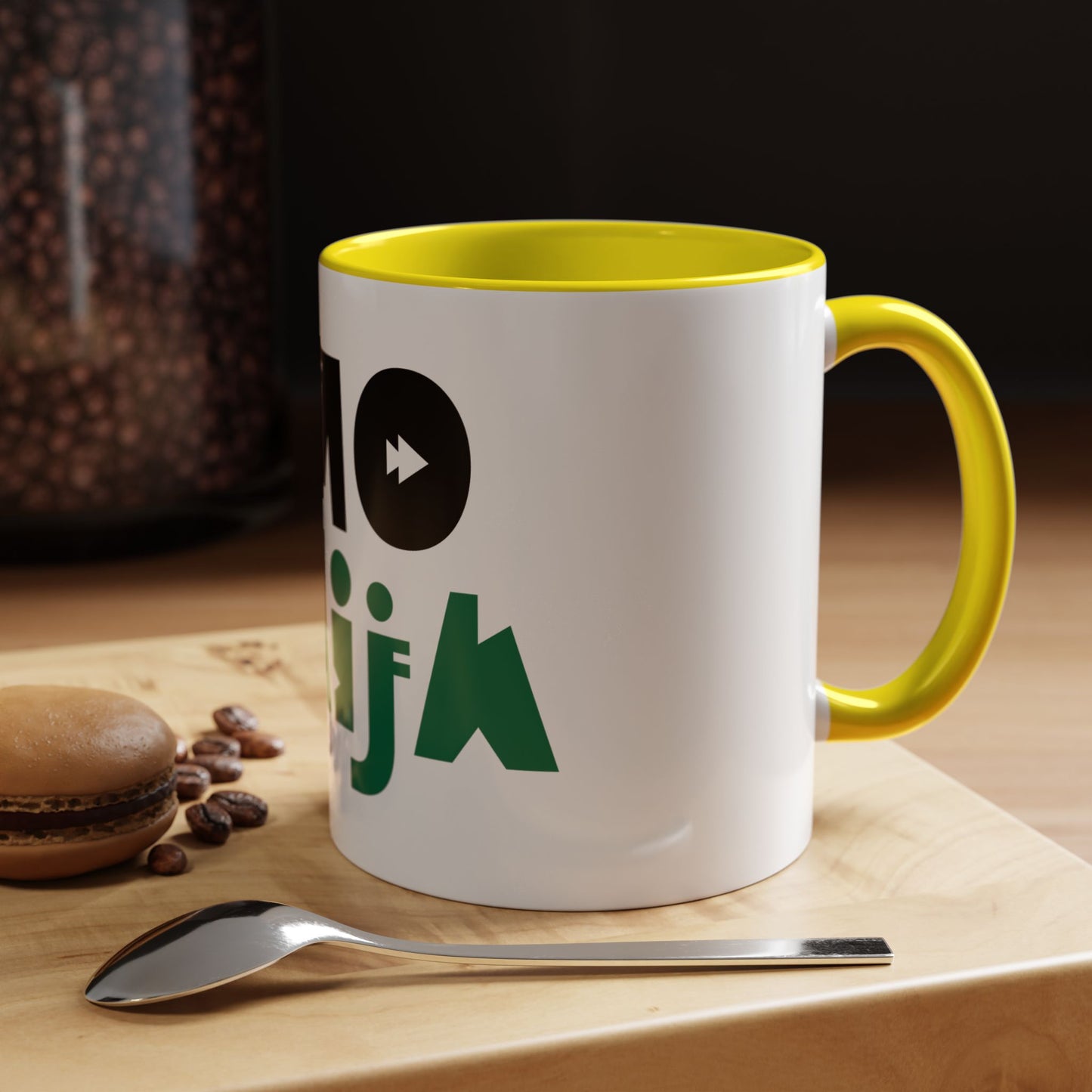 'OMO NAIJA' Accent Coffee Mug — Bold Green & Black
