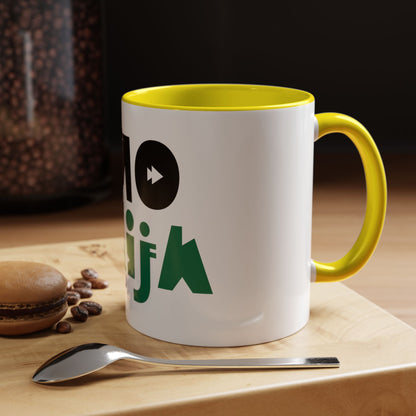'OMO NAIJA' Accent Coffee Mug — Bold Green & Black
